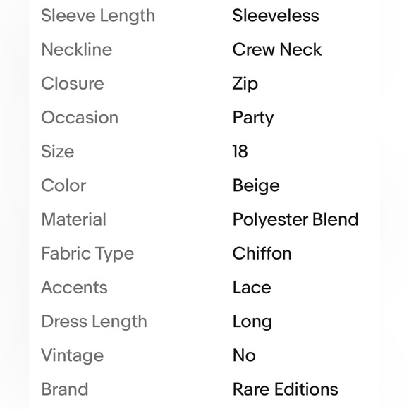 Elegant Cream Floral Dress sz. 18.5, juniors, girls, women, lace, chiffon - Picture 16 of 16